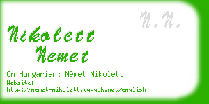 nikolett nemet business card
