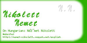 nikolett nemet business card